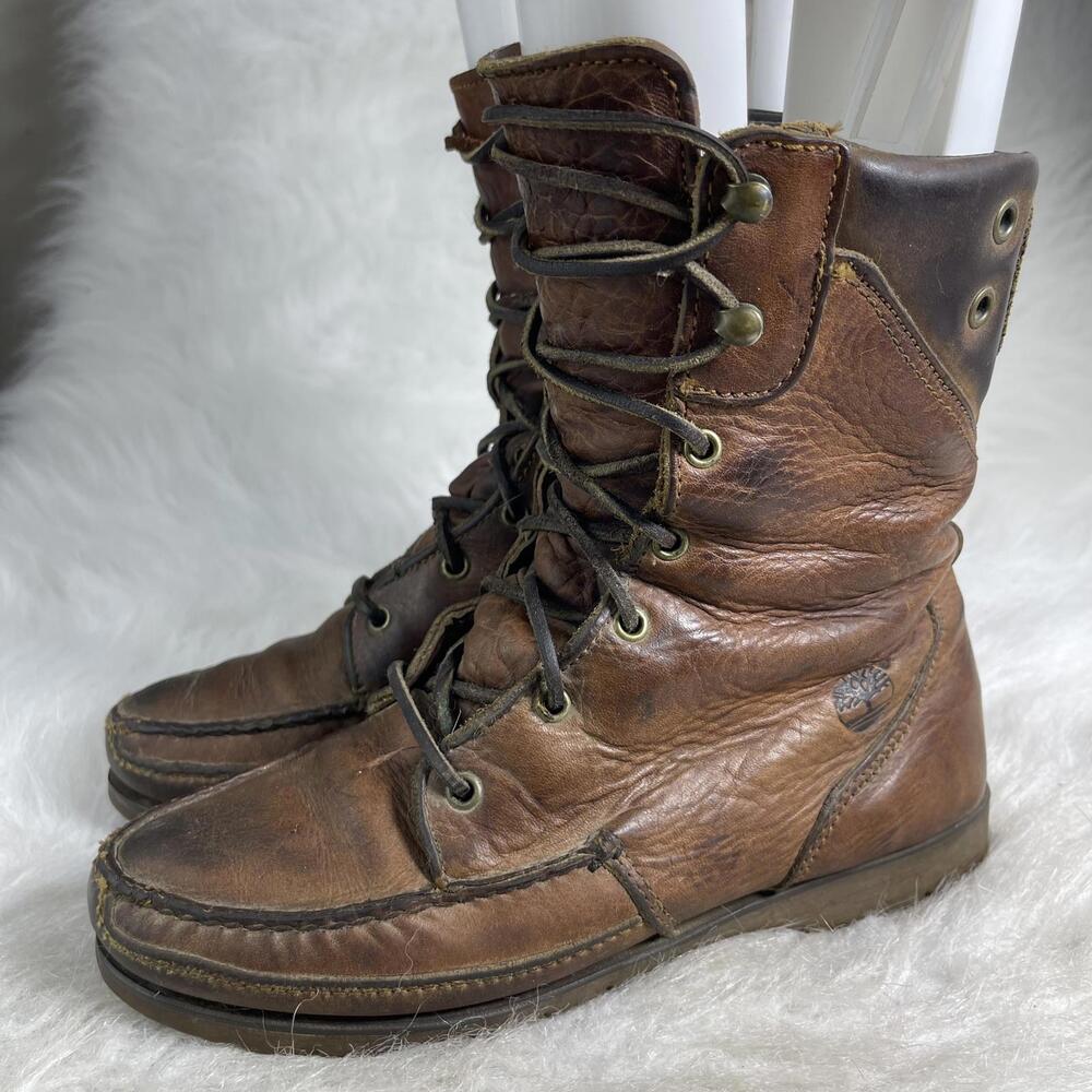 vintage 90s Timberland brown leather hiking boots size 7M